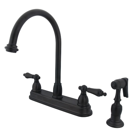 Kingston Brass 8" Centerset Kitchen Faucet, Oil Rubbed Bronze KB3755ALBS
